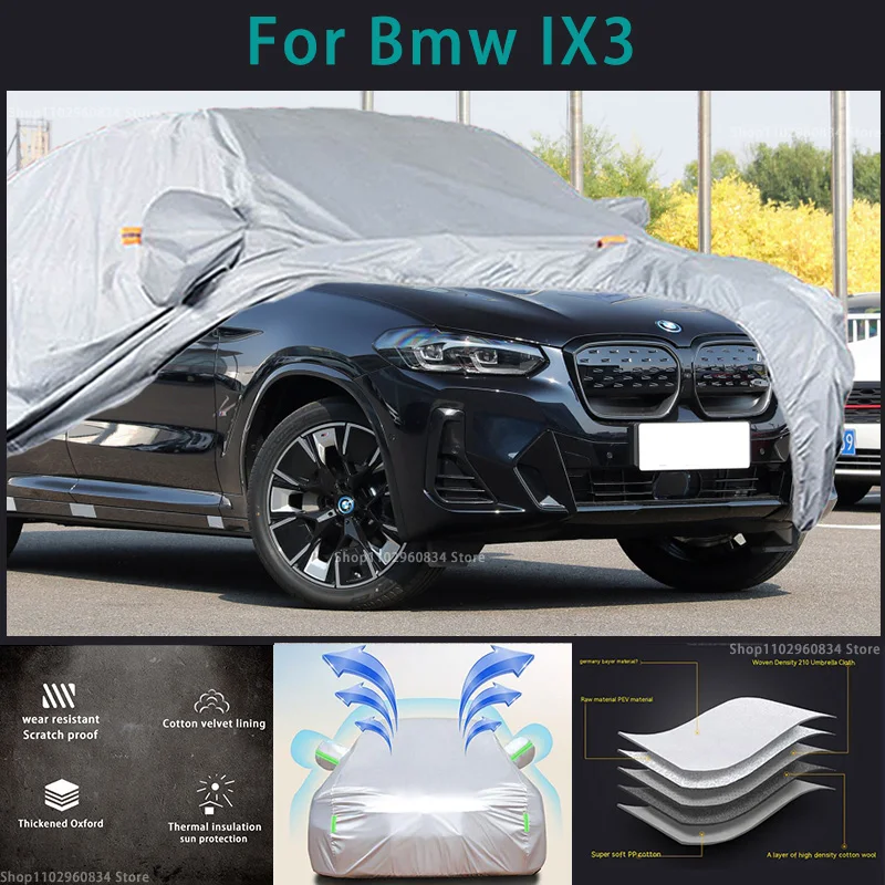 

For BMW IX3 210T Waterproof Full Car Covers Outdoor Sun uv protection Dust Rain Snow Protective Auto Protective cover