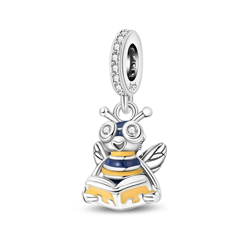 2026 Original 925 Sterling Silber Biene „Kleiner Doktor“ Anhänger für Damen – Feiner DIY-Abschluss-Schmuck als Geschenk