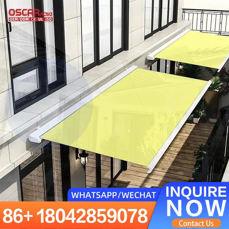 

Outdoor Electric with LED Lights Motorized Patio Roof for Garden Balcony Terrace Retractable Awning