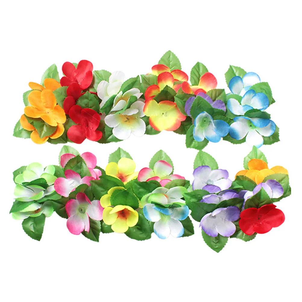 

24pcs Hawaiian Leis Hair Clip Set Garland Decorative Wreath Luau Party Supplies Floral Headdress Beach Theme Festivals