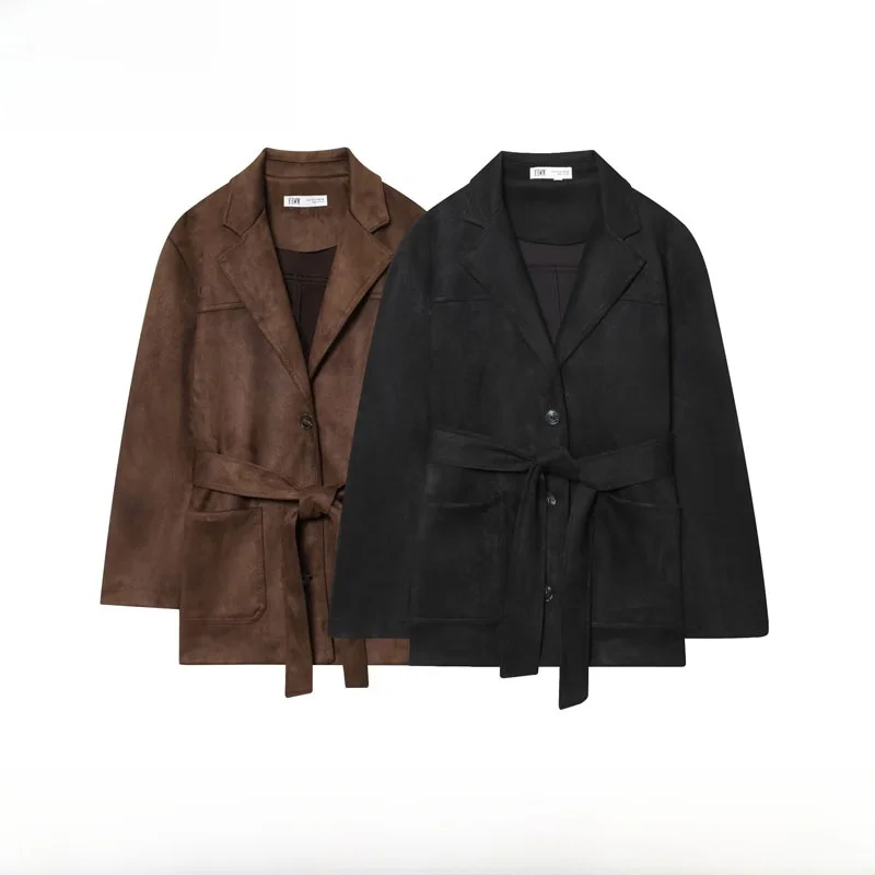 

Осень-зима, Новое поступление, женское пальто-тукет из искусственной замши с поясом 496822, полиэфирное волокно, 00% женское шерстяное пальто премиум-класса...