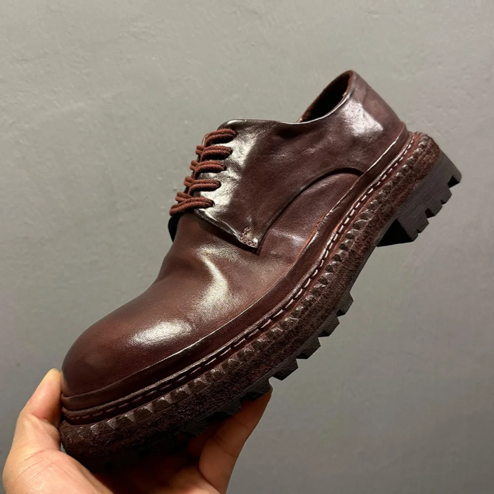

Handmade Leather Casual Shoes vintage horsehide high-end business casual men's new classic leather Brand Luxury Sneakers Men