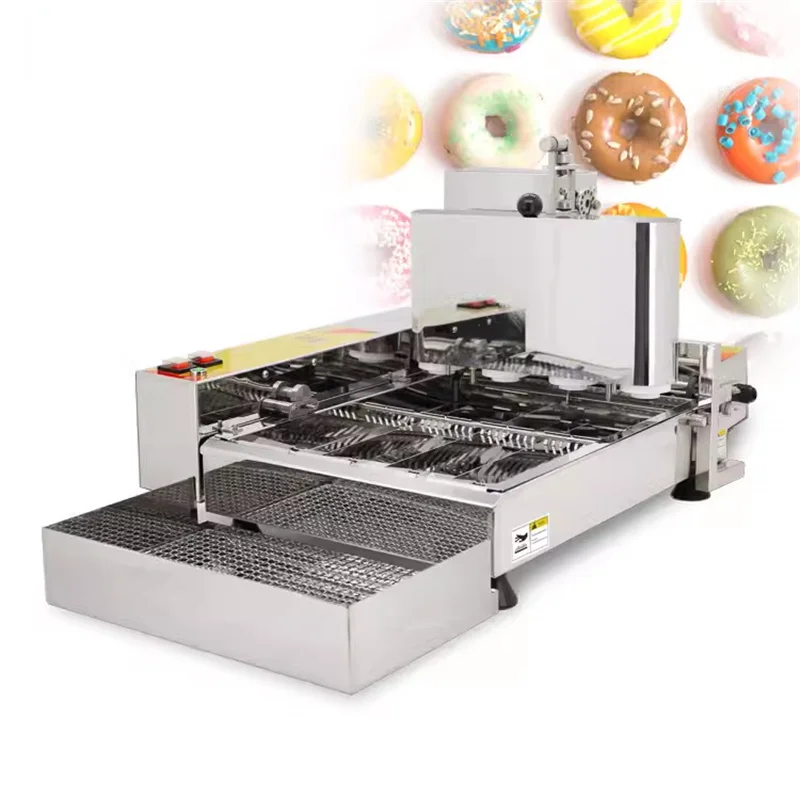 Commercial Doughnut Making Machine 4-row Mini Donut Fryer Maker 2.8KW Dessert Frying Equipment High Quality