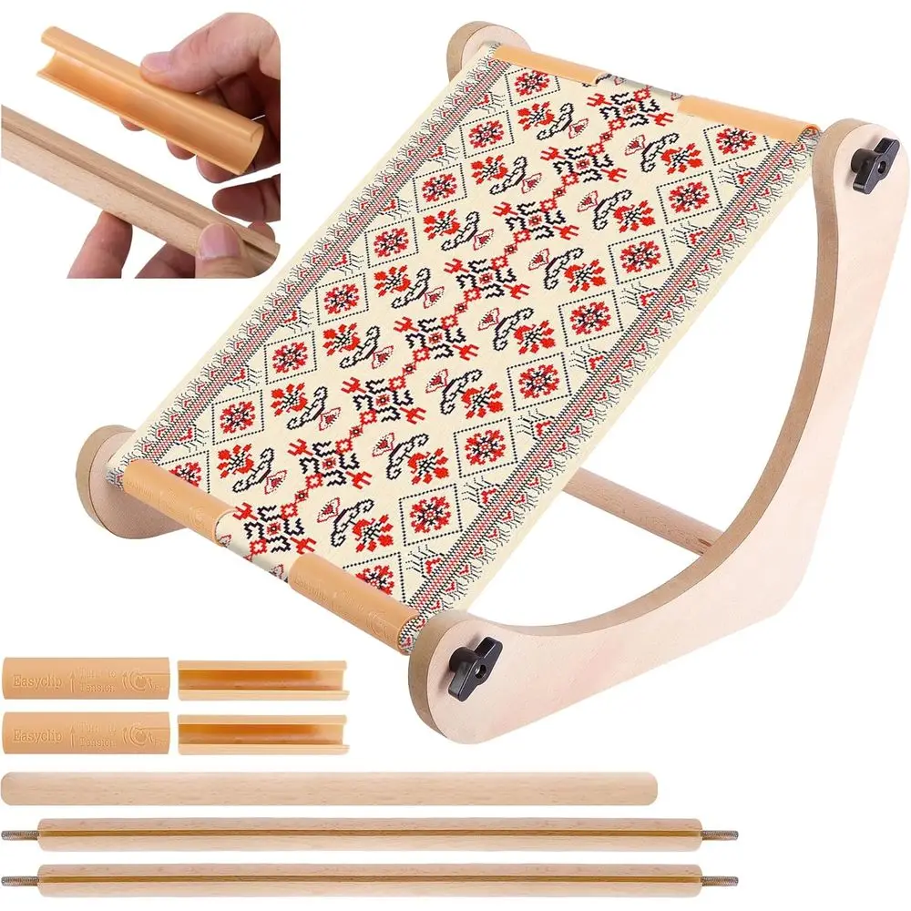 

Регулируемая подставка для вышивания, деревянный держатель для вышивальных пялец, подставка для вышивания без помощи рук или на коленях или на столешнице