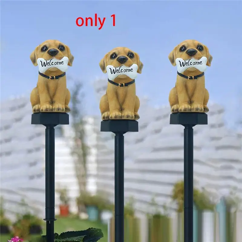 [B17B!】 Puppy Solar Lawn Garden Ambience Lamp Outdoor Courtyard Ground-Inserted Landscape Decorative Lamp