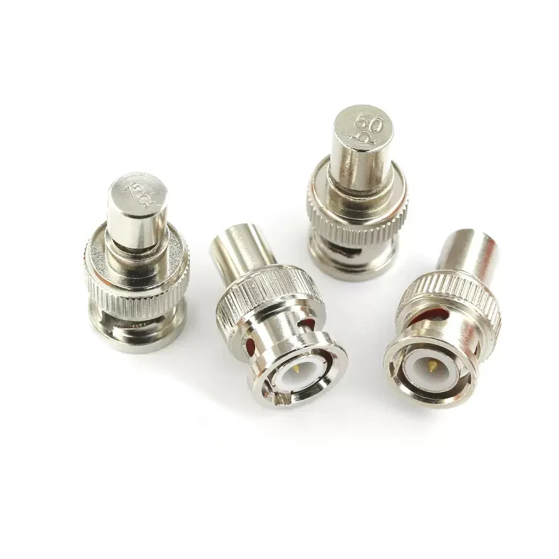 1Pcs Q9 BNC Loads Male Plug Coaxial Brass Resistor Terminator Dummy BNC Load Impedance 50 Ohm&75 Ohm with Keychain Adapter Brass