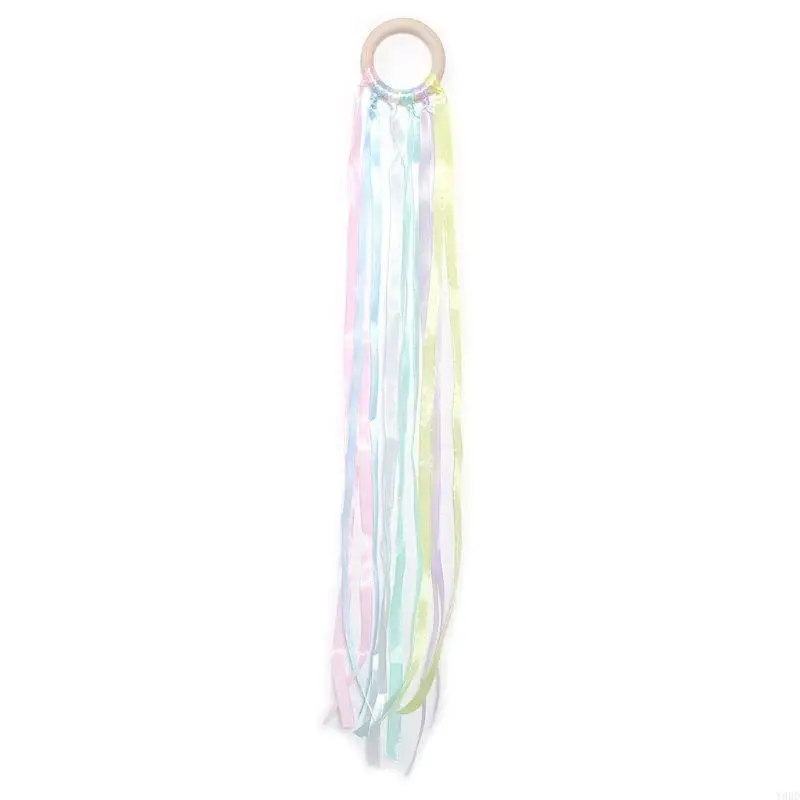 Y88D Wooden Baby Rainbow Hanging Baby Teething for Visual Sensory Stimulation