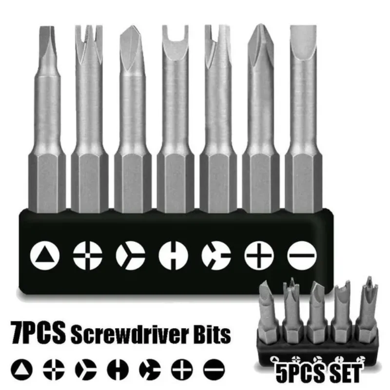 7pcs Precision Y U Shaped Triangle Screwdriver Magnetic Bit 1/4\