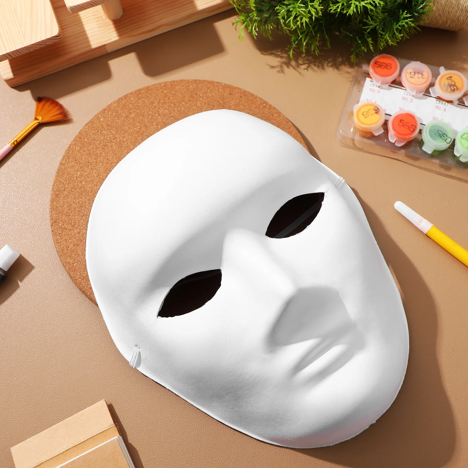 

4 pcs Coloring White Paper Creative Adult Face Masquerade DIY Halloween Gifts Blank Masks To Decorate Paintable Masks