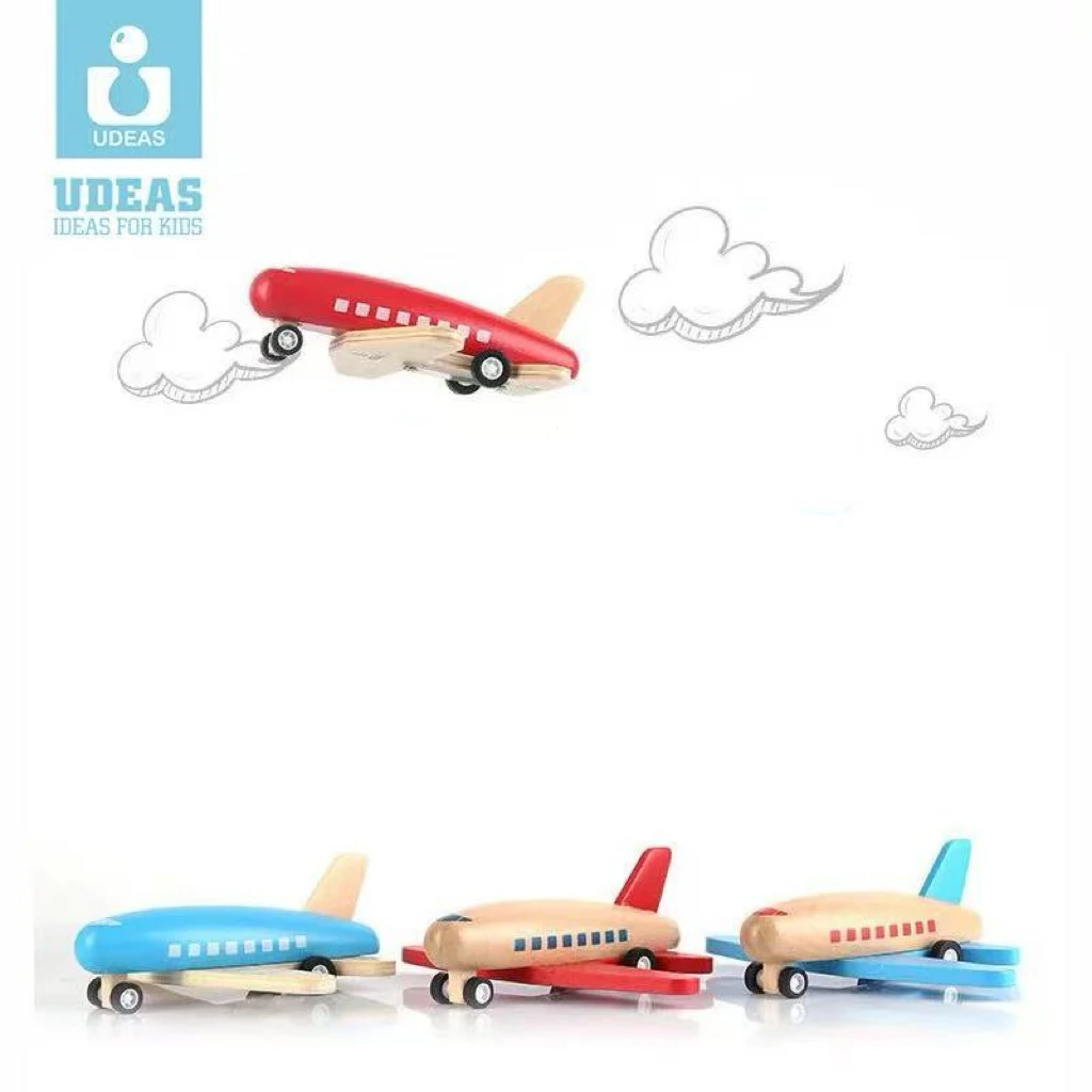 Avión de juguete de madera ecológico para niños, Mini avión bonito, vehículo educativo para niños pequeños, Juguetes para bebés