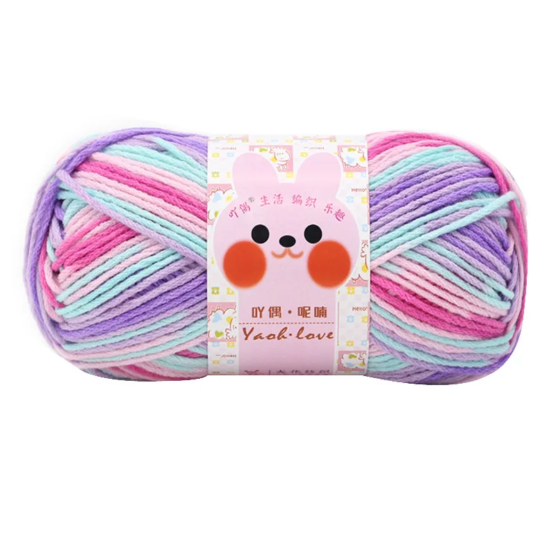 1Pc 100g Rainbow hand knitting cotton yarn Crocheting Acrylic yarn for amigurumi bag line knit sweater hat scarf blanket thread