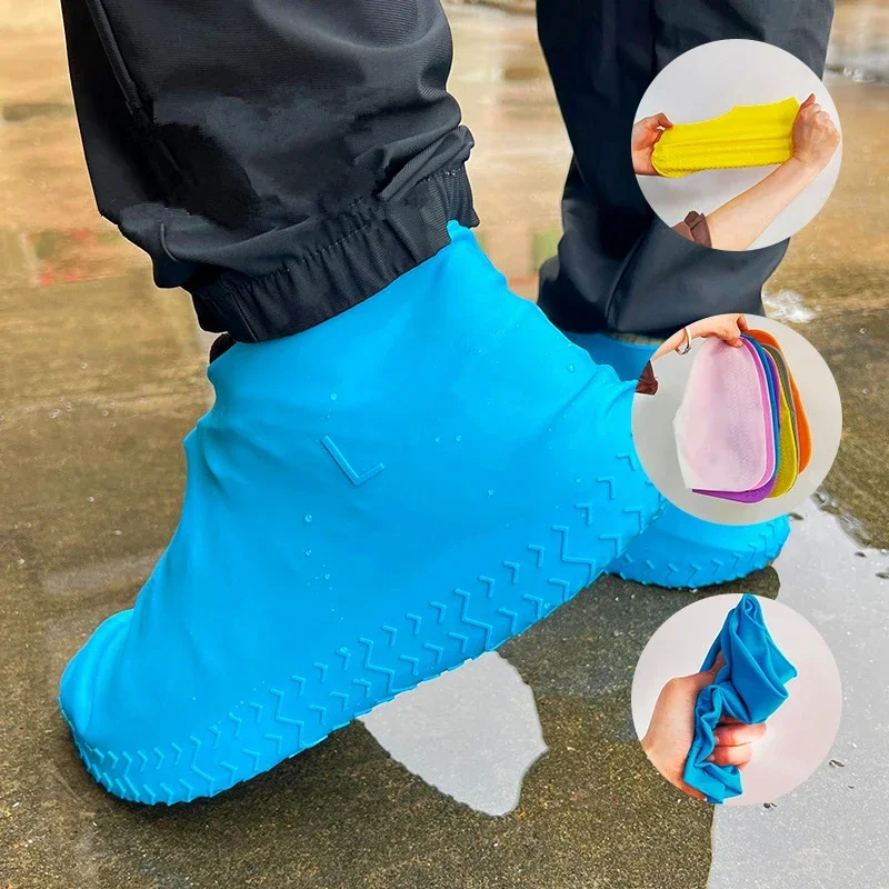 NEW Silicone Rainproof Shoe Covers Outdoor Models of Non-slip Wear-resistant Shoe Cover Children Waterproof Rain Silicone Covers