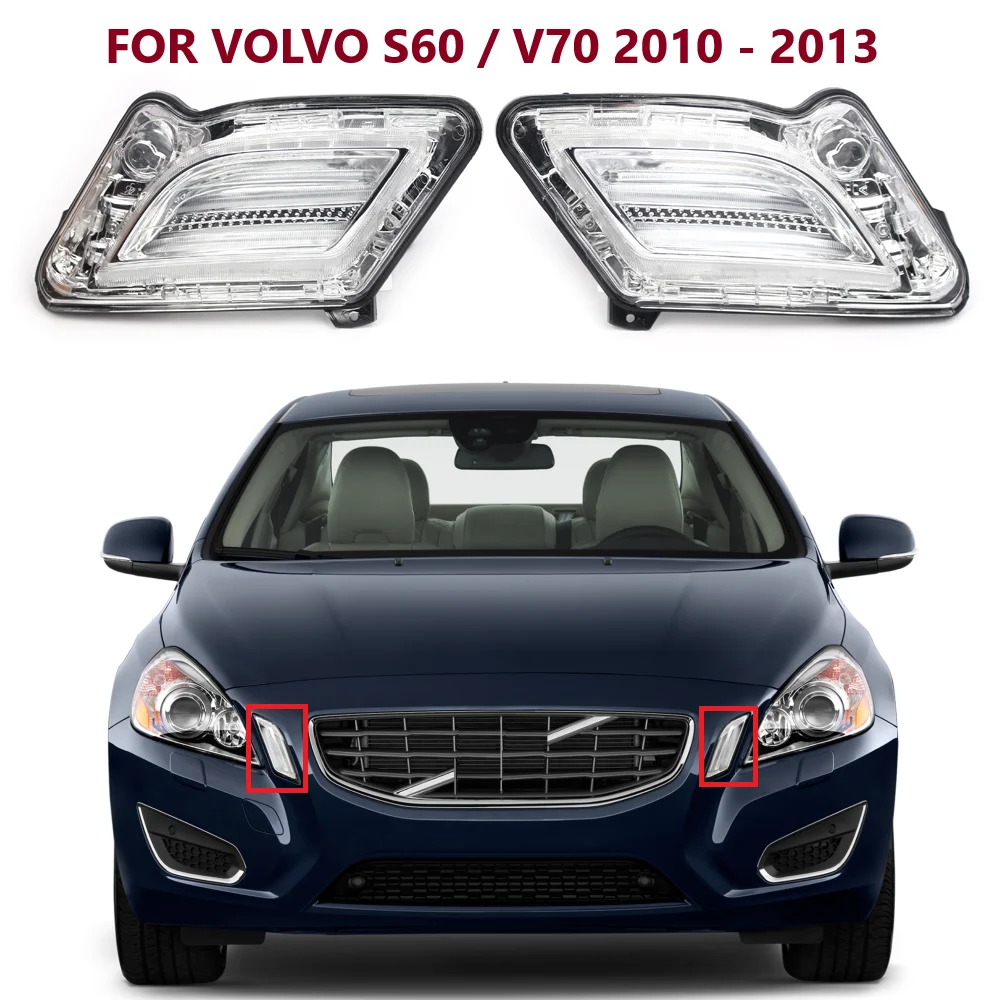 

Left / Right Car Front LED Marker Turn Signal Indicator Light Lamp For Volvo S60 V60 2010 2011 2012 2013 31278558 31278557