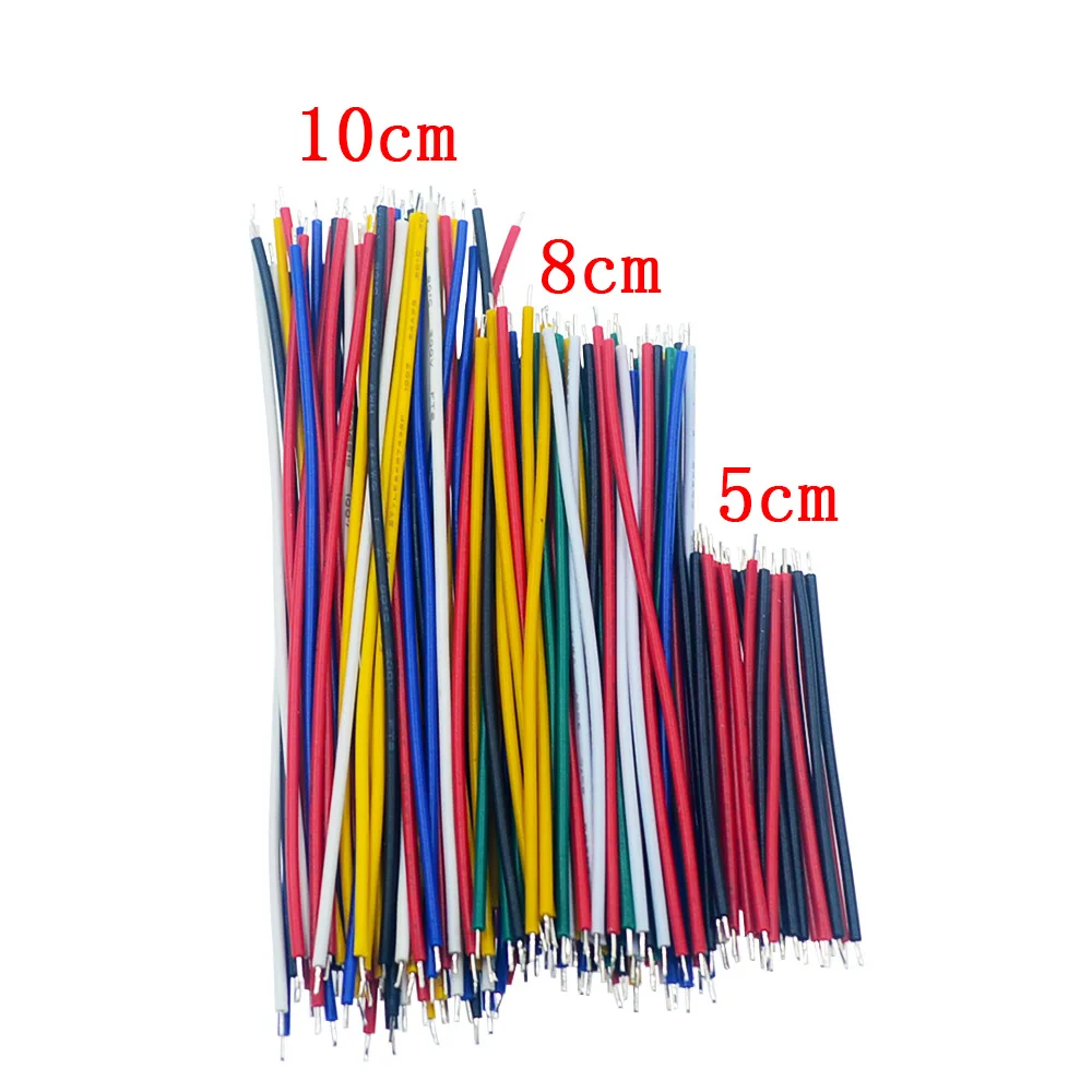 130Pcs 24AWG Breadboard Jumper Wire Cable Kit Tin-Plated PCB Solder Cable Flexible PVC Electronic Wire 5cm 8cm 10cm 6 Colors