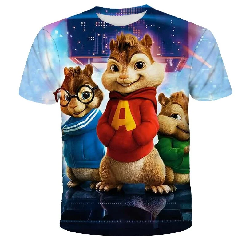 2024 Summer Alvin And The Chipmunks T Shirt Kids Men Girls Short Sleeve Boys Tee Shirt Clothes T-shirts Children Women