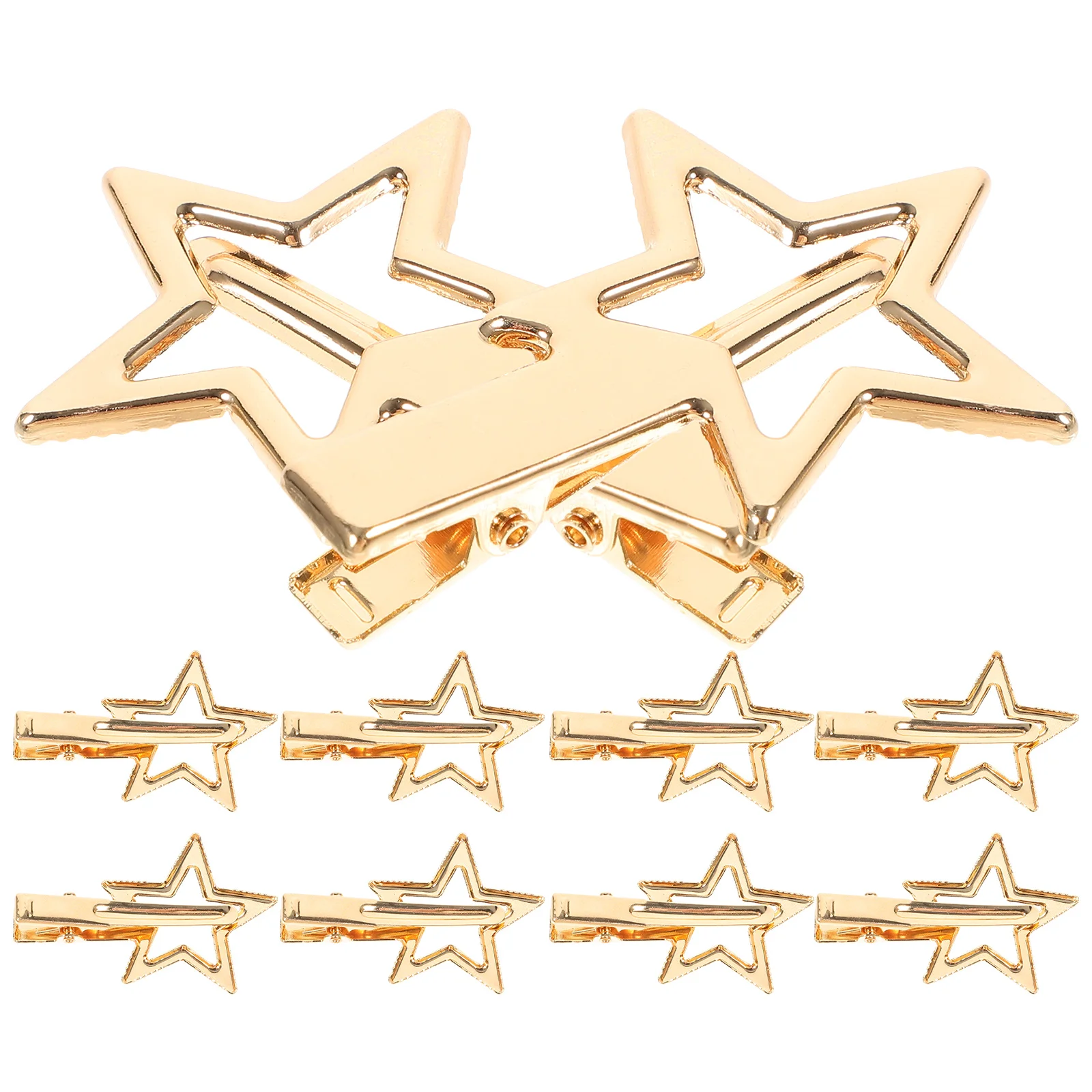 

10pcs Metal Hair Clips Silver Durable Cute Kawaii Accessories Women Girls Bangs Hairstyles Star Hair Accessories Prom Golden