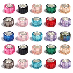 20pcs 11mm Candy Color Resin Beads Cylindrical Big Hole Spacer Beads For Jewelry Making DIY Charm Necklace Bracelet Accessories
