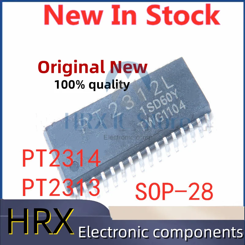 5 unids/lote PT2314E PT2314L PT2314 PT2312 PT2312E PT2312L PT2313 PT2313L PT2313E SMD SOP-28 Audio en Stock nuevo IC original