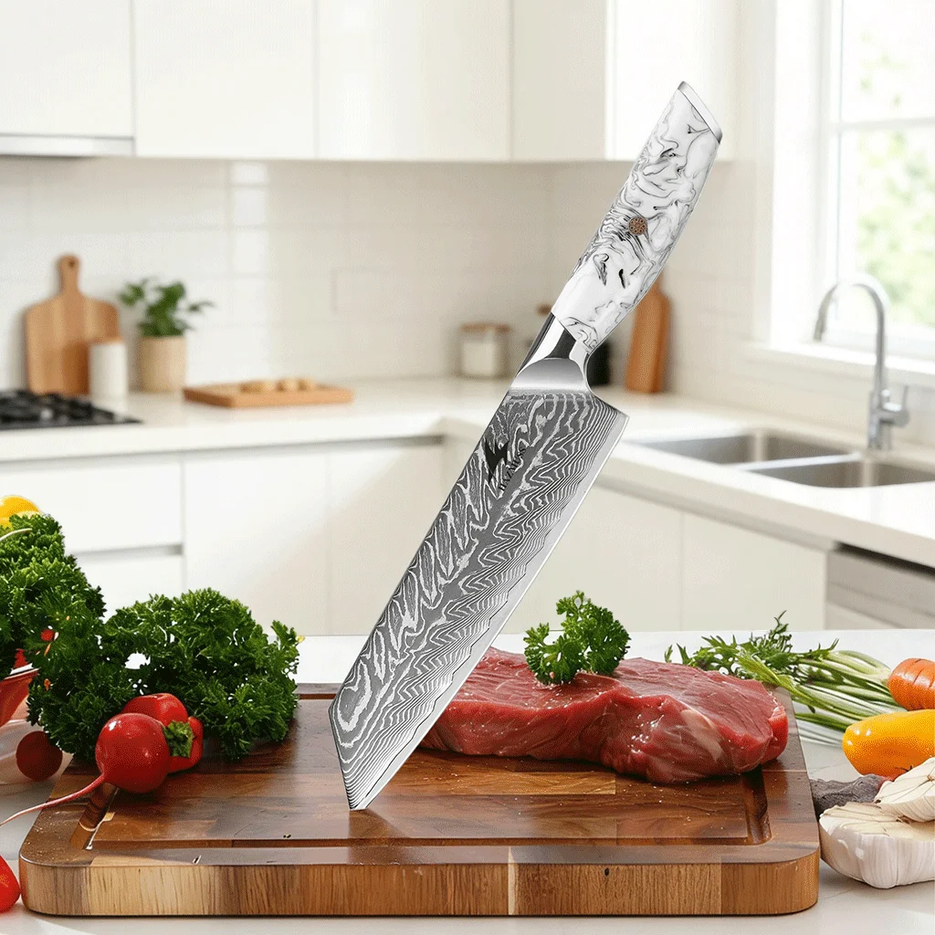 8-inch-kiritsuke-knife-damascus-steel-vg10-core-ergonomic-resin-handle-japanese-kitchen-knife-for-slicing-meat-vegetable