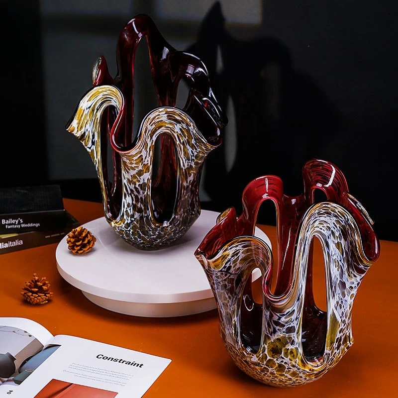 Chinese light luxury glass vase high-value living room table decoration ornament