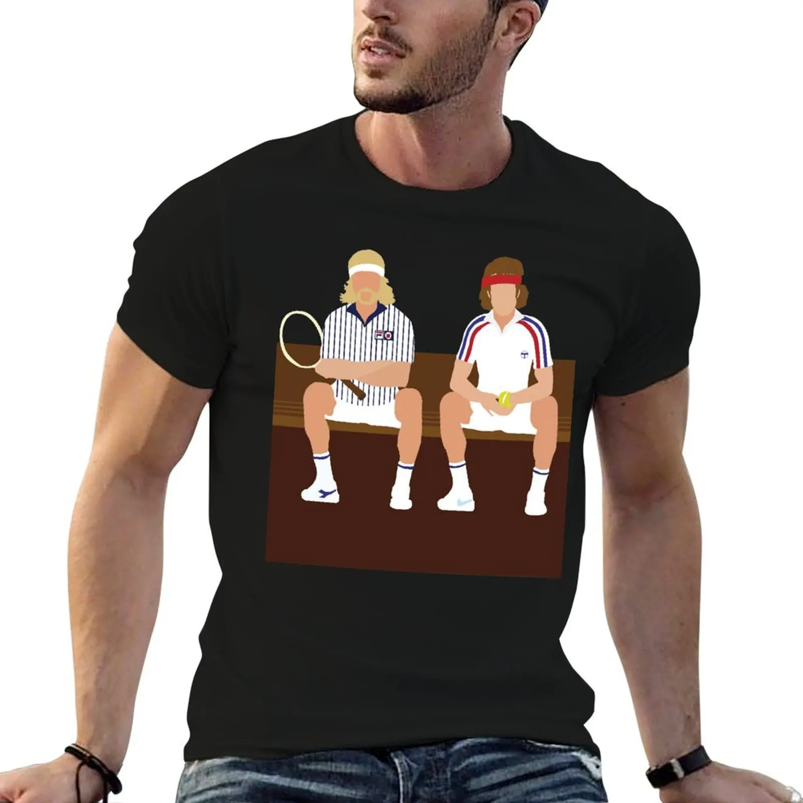 Camiseta Bj?rn Borg vs John McEnroe, camisetas de algodón para hombre, camiseta 100% para hombre, camiseta de algodón de verano para hombre