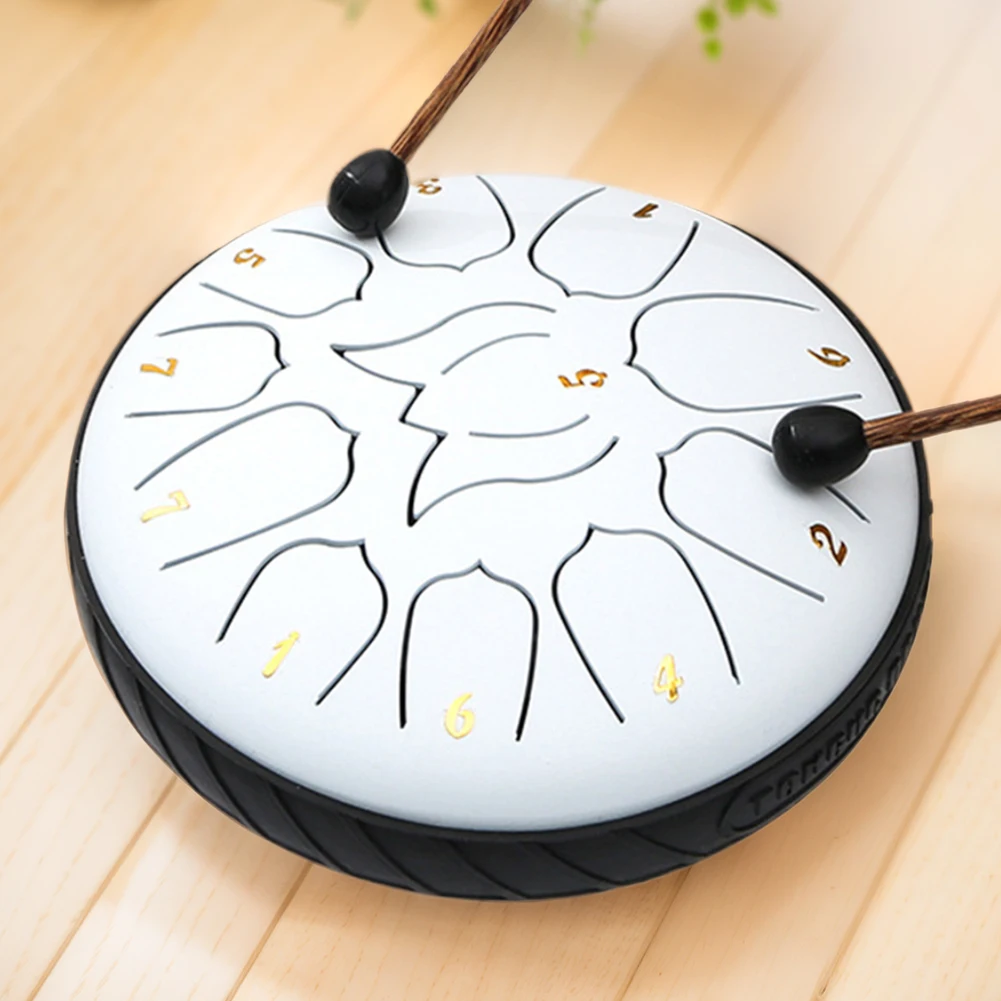 6 Inch 11 Tone Tongue Drum Mini Ethereal Drums Music Tambourine Drum Yoga Meditation Percussion Instruments Steel Hand Pan Drums