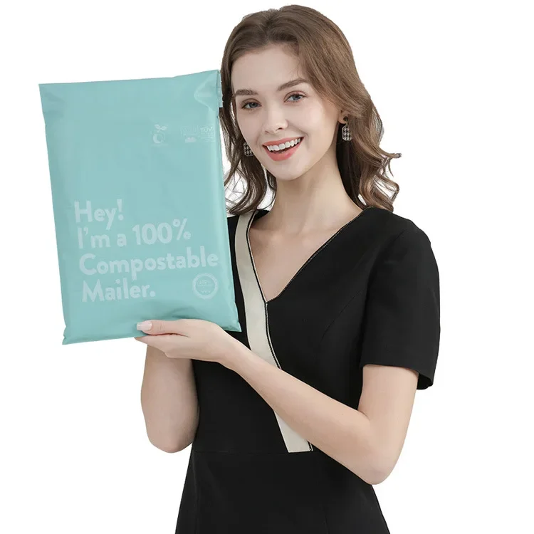 

100pcs Biodegradable Courier Bags Eco-friendly Logistics Packing Bag Bio-transportation Degradable Packaging Plastic Envelopes