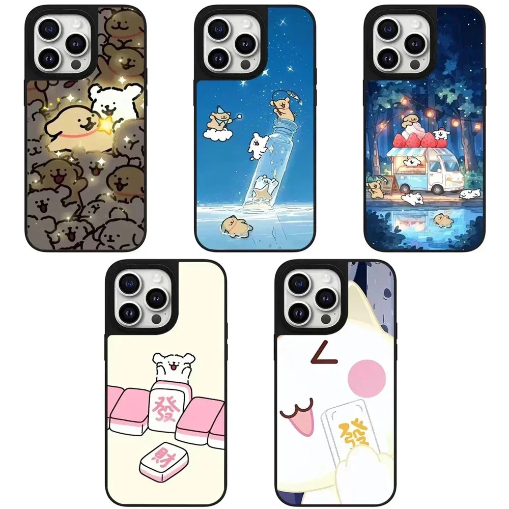 

Cute Dog Friends Mirror Magnetic iPhone 12 13 14 15 16 Pro Max Protective Case with MagSafe