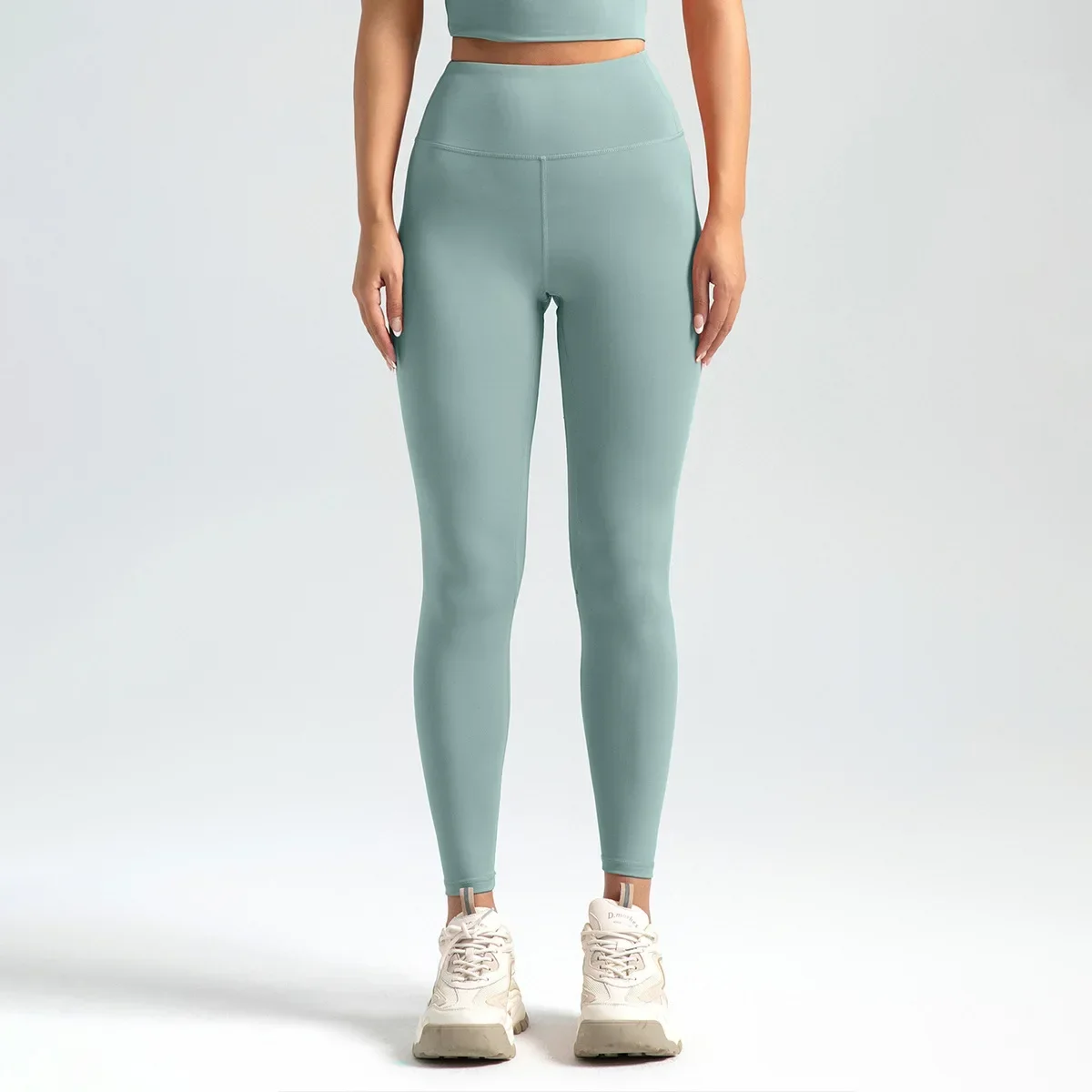 Neun-Punkt-Hose für Damen, Leggings, hohe Taille, einfarbig, Yoga-Sporthose, hochelastische Leggings, Laufen, Fitnesshose, 3XL – Detail 24