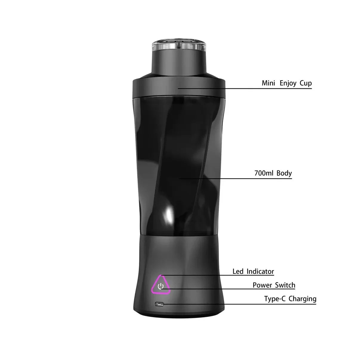 2025 new portable electric wireless juicer USB charging 700ml large-capacity large household juicer Fruit sctional 700ML Blender image 5