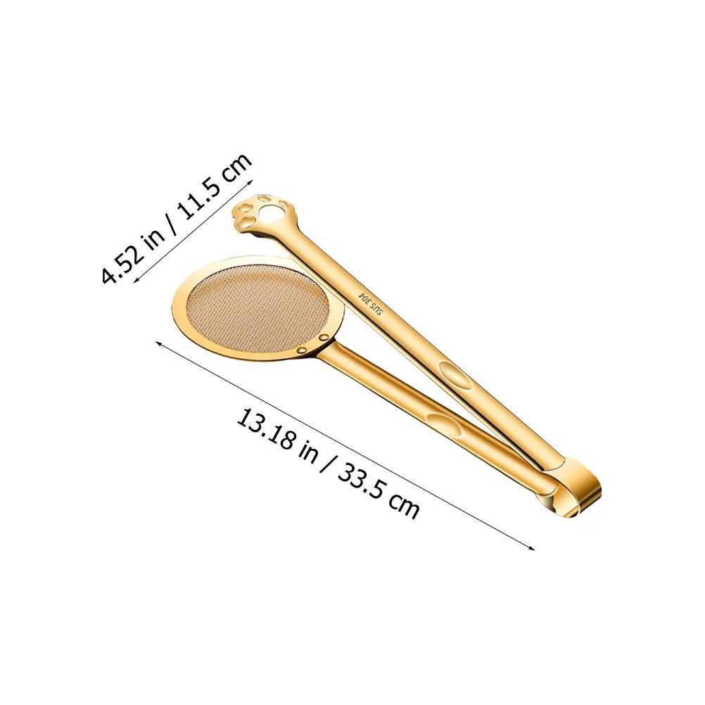 

Oil-Frying Clip Stainless Steel Fine Mesh Strainer Spoon Frying Oil Filter Clamp Kitchen Tool Strainer Spoon Kitchen Oil Filter