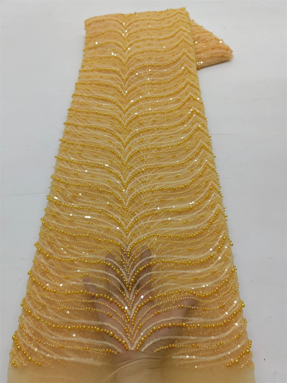 زينة للملابس قماش دانتيل أفريقي 2025 نيجيري مطرز بالترتر شبكة فرنسية 5 ياردات لخياطة فساتين حفلات الزفاف