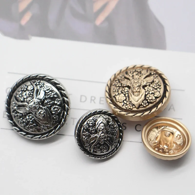 Retro Goat Lion Head Sewing Button, Handmade Accessories, Clothing Decoration, 15mm, 20mm, 25mm