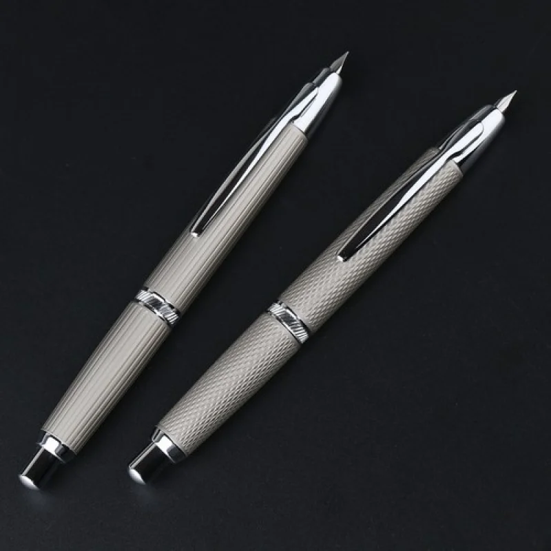 

A+ Majohn A1 Retractable Press Fountain Pen, Matte White Metal Ink Pen & Converter
