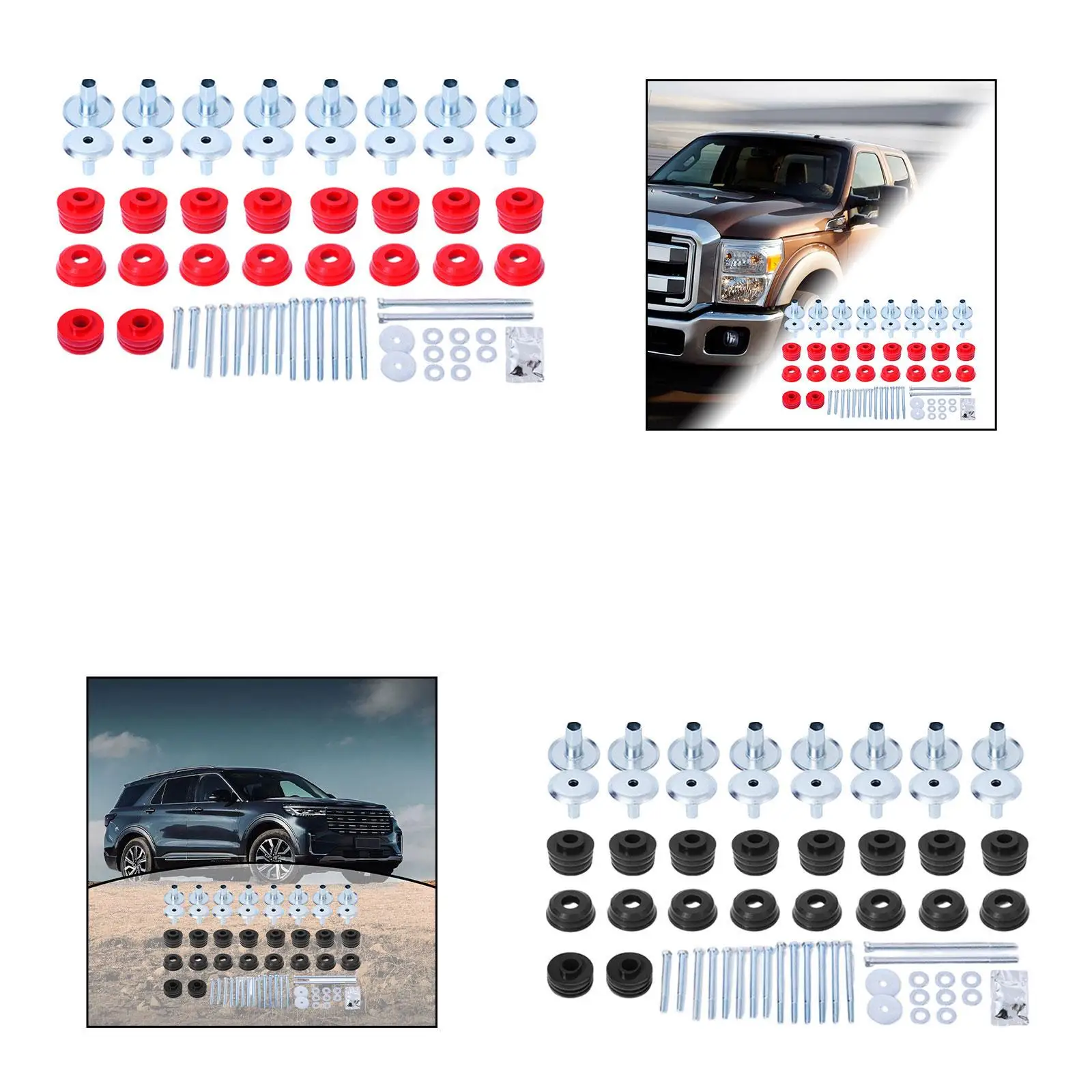 

Body Mount Bushing Kit Kf04060BK Accessories Directly Replace Easy to Install for Ford F-250 F-350 2WD 4WD Super Duty F-450