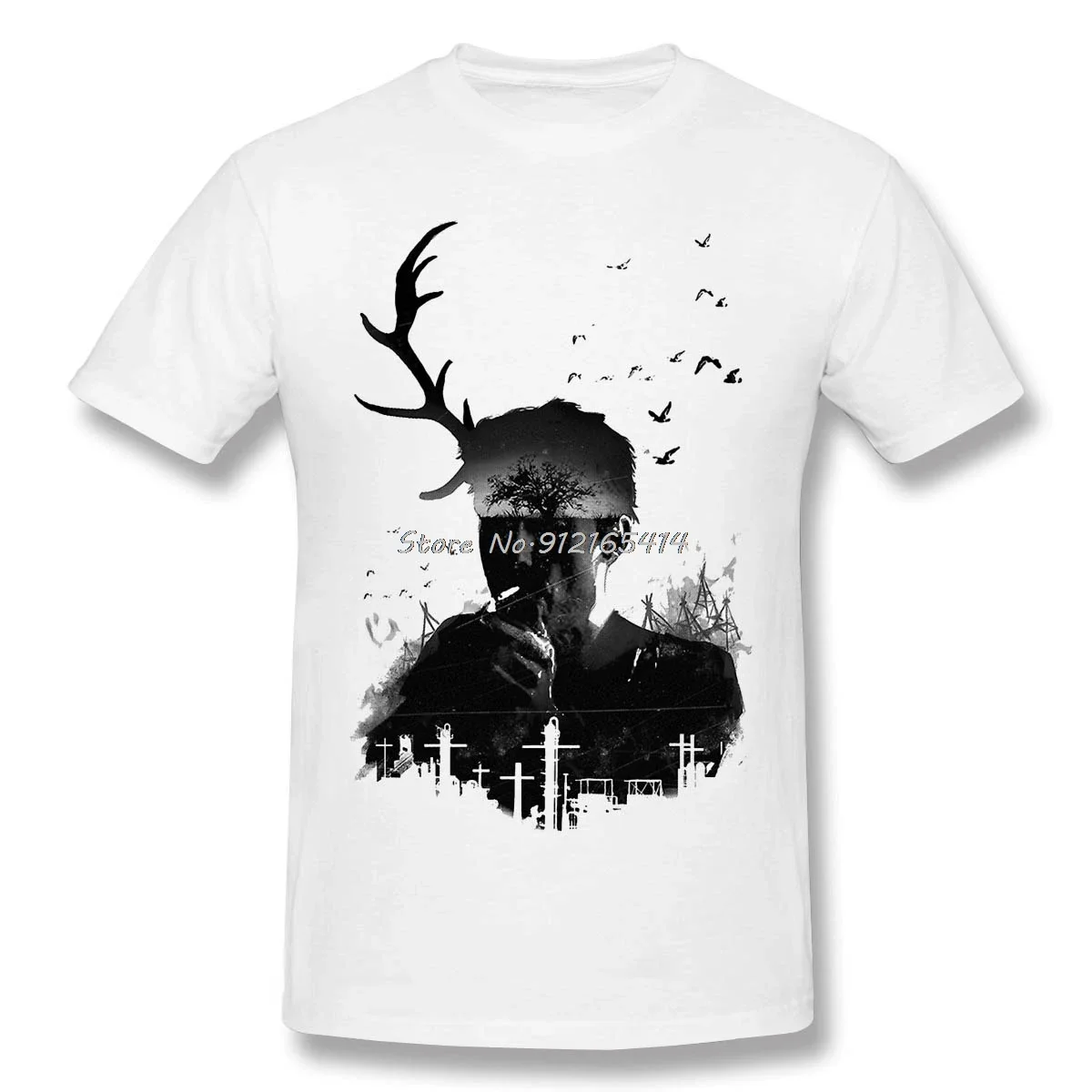 American TV Series  New Arrival T-Shirt Rust Cohle - True Detective O-neck Cotton For Men Harajuku Tees Streetwear