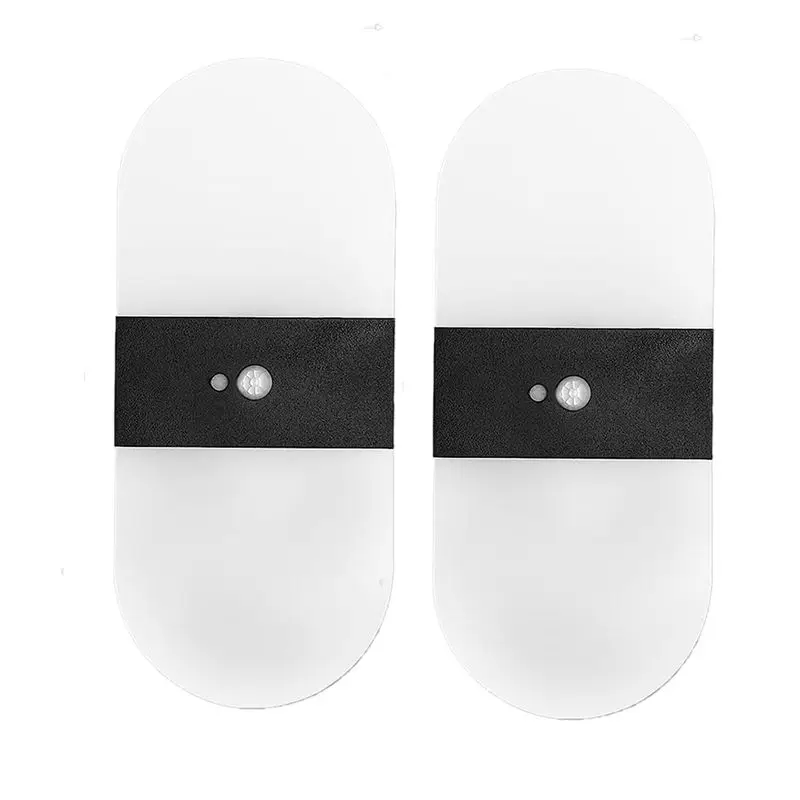 morning Motion Sensor Light Indoor Wall Sconces , Battery Operated Wall Lights Rechargeable, LED Energy Saving Light 2Pack
