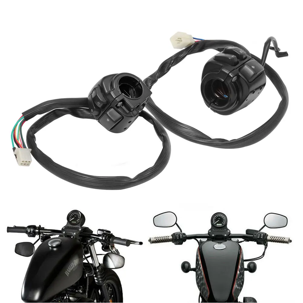 Motocicleta Turn Signal Control Switch, guidão para Harley XL883, Sportster Dyna V-ROD, softail, preto, 1 