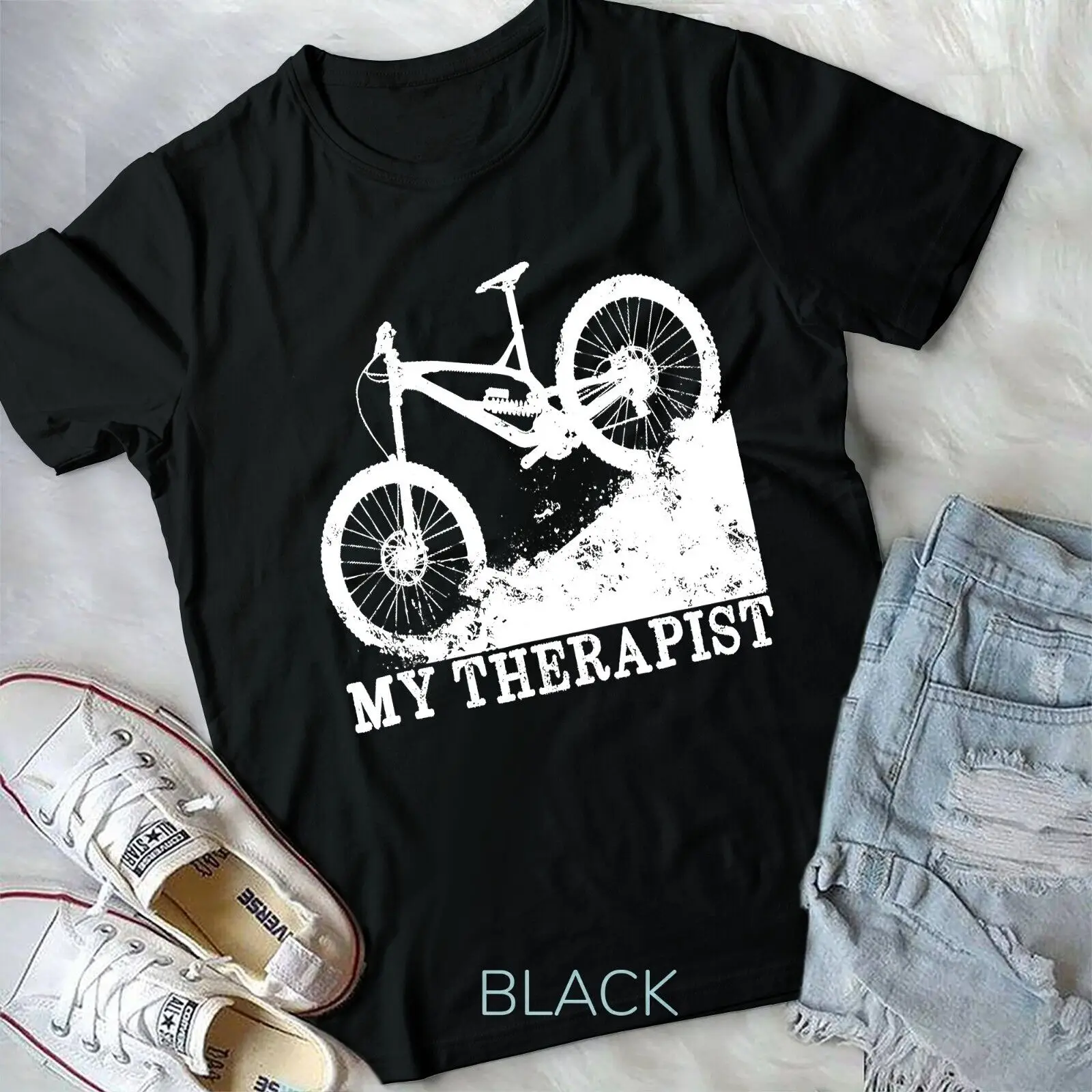 Enduro Mountain Biking - Bike Racing Enduro My Therapist T-Shirt Unisex T-shirt