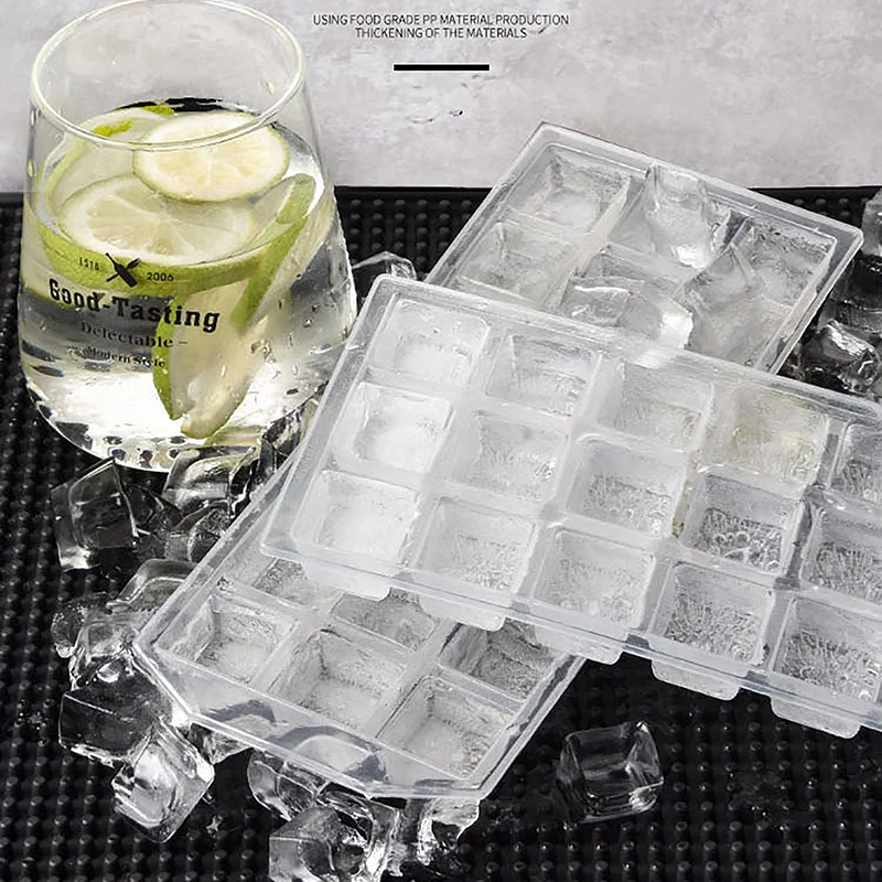 1Pc 21 Grids Thicken Plastic Ice Cube Mold DIY Reusable Whisky Ice Tray Jelly Freezer Mould Household Kitchen Bar Accessories