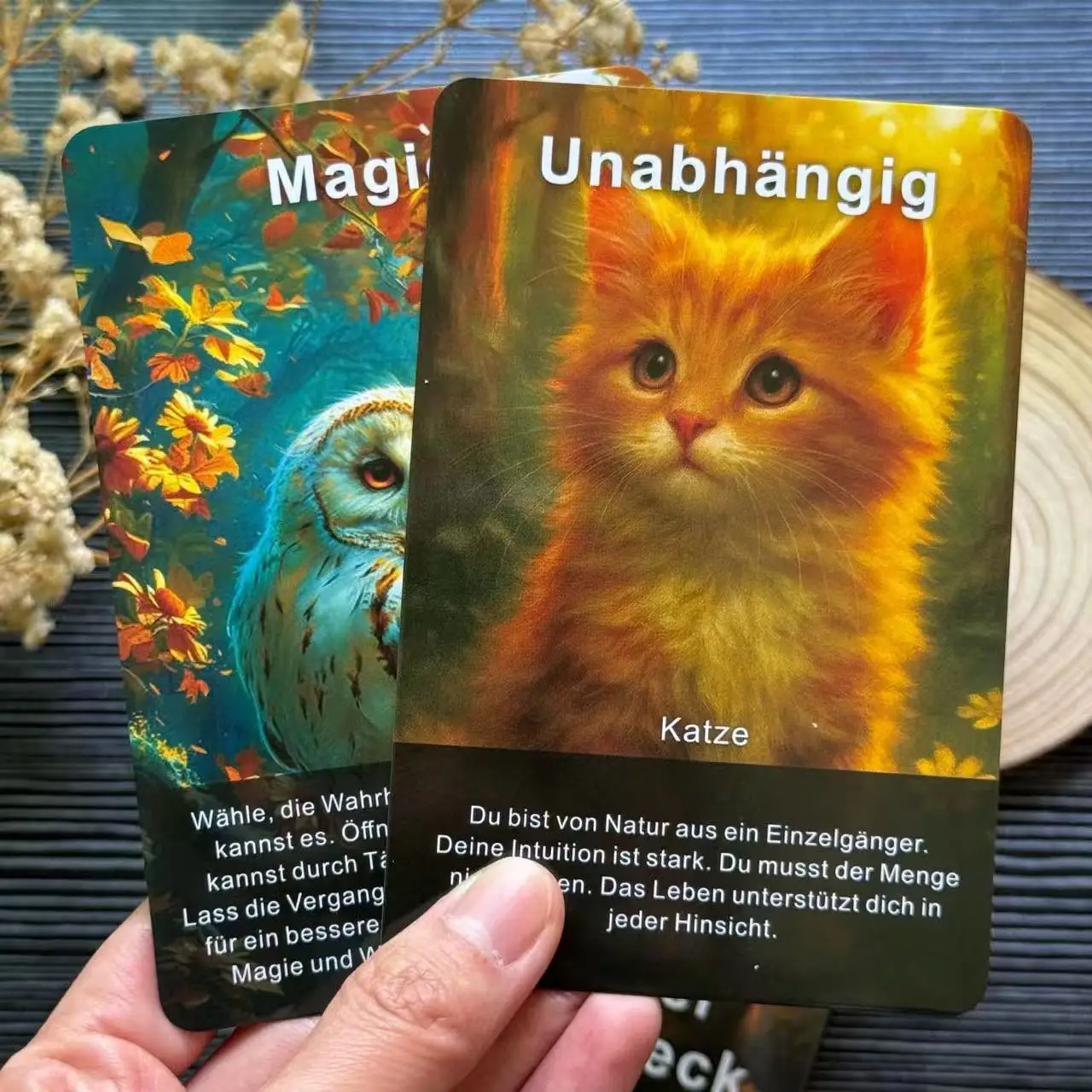 سطح بطاقات أوراكل الألمانية، بطاقة حيوانات الروح، لعبة قراءة الطالع العرافة، ألعاب الورق، هدايا اليقظة الذهنية، 12*8 سم، 48 بطاقة