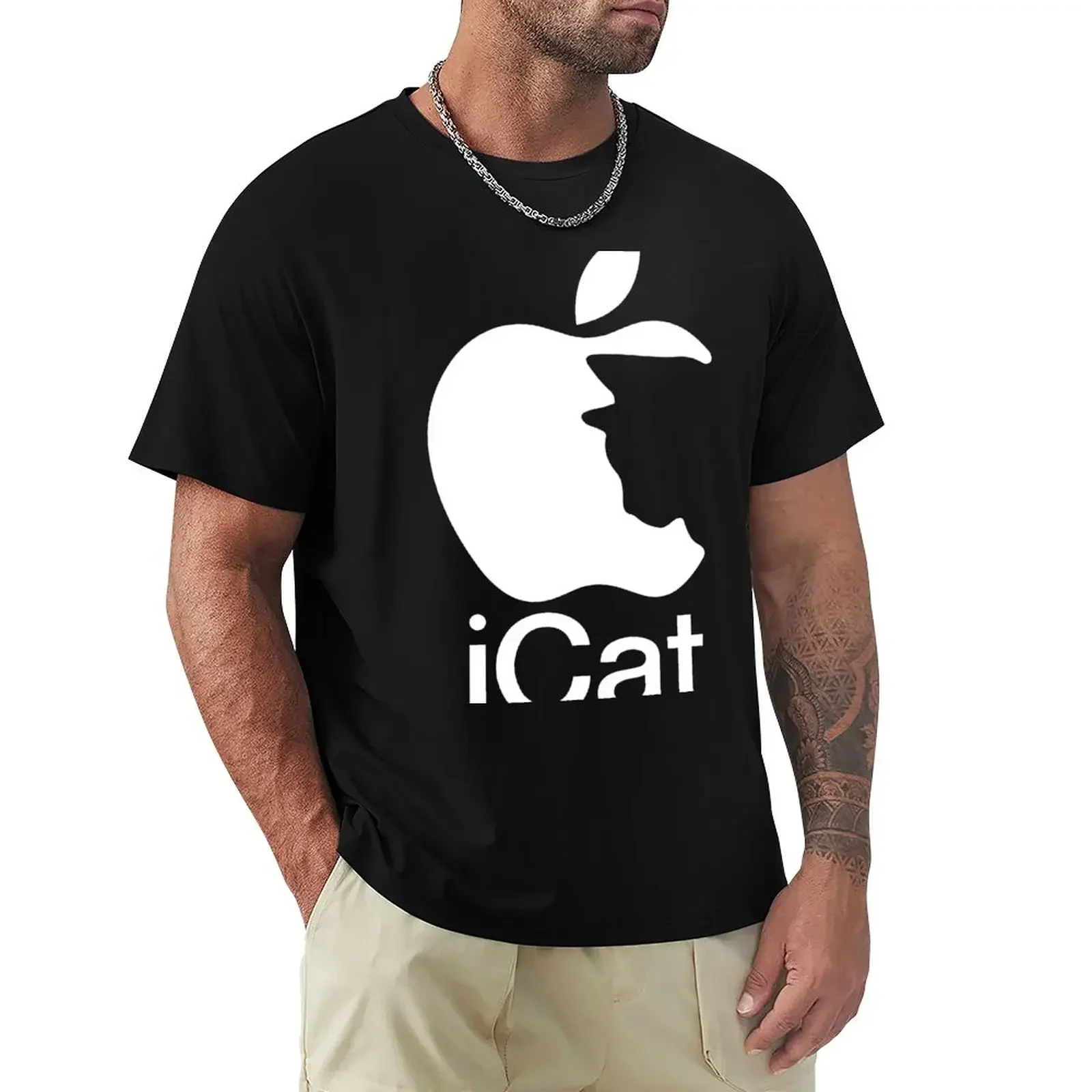 

iCat T-Shirt boys whites anime stuff plus size clothes slim fit t shirts for men