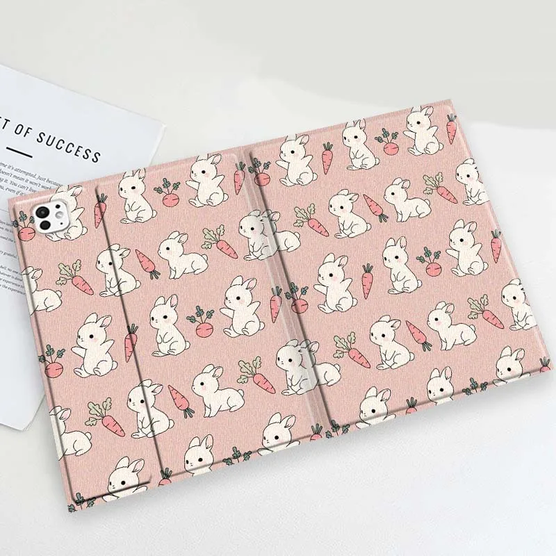 Cartoon Rabbit Cover For iPad Pro Mini Air 1 2 3 4 5 6 7 10 11 th 8 9 gen 11 M4 M5 Foldable Tablet Case