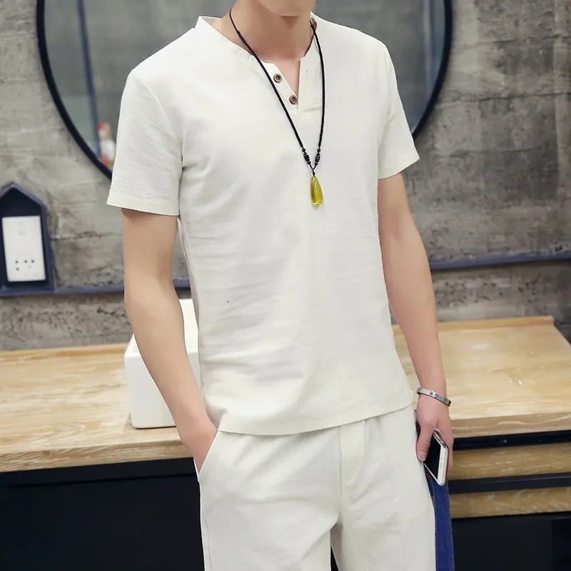 

Summer New Men's Clothing Large Size Slim Men's Thin Short-sleeved T-shirt Set Casual Shorts