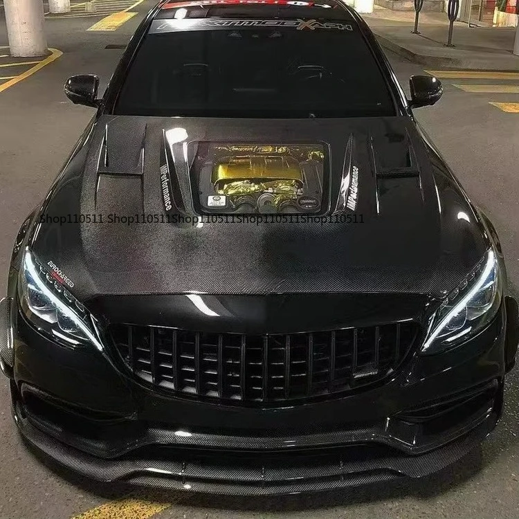 

W205 C63 Carbon Fiber Car Hood Hood Transparent Hood For Mercedes-Benz C-Class 2015-2021