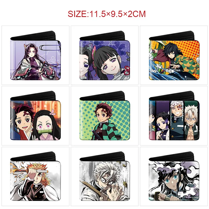 

Demon Slayer Bi Fold Short Wallet PU Leather Anime Character Print Card Holder 11.5X9.5X2CM For Men Women Anime Fans Daily Use