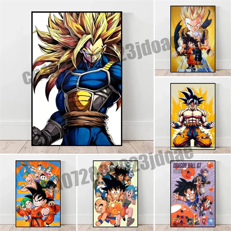 

Anime Dragon Ball Character Goku Vegeta Super Saiyan Colorful Creative Canvas Painting HD Poster Bedroom Mural Art Painting Gift