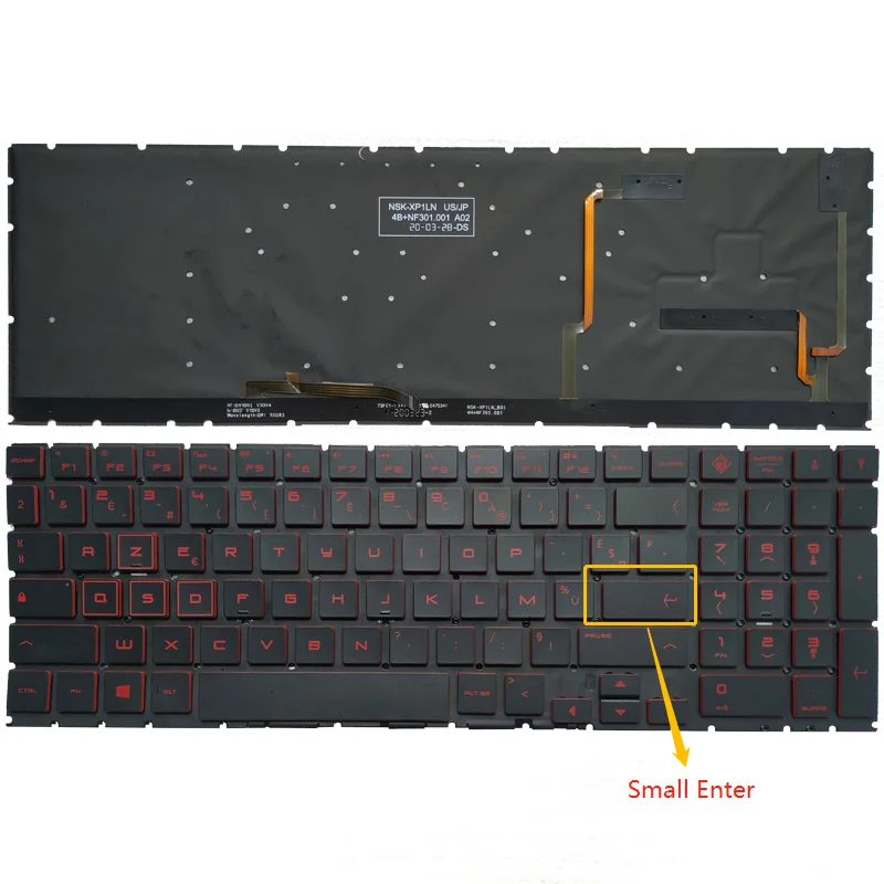 Imagem -03 - Teclado Retroiluminado Rgb para hp Omen Eua Russo Francês Vermelho 15-dc 15-dh 15t-dc 15-dc1001ur Nsk-xp1ln ru fr Novo