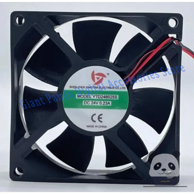 New Cooling Fan for YTD248025S 24V 0.23A 8cm Welding Machine Fan 2-Wire 80x80x25mm