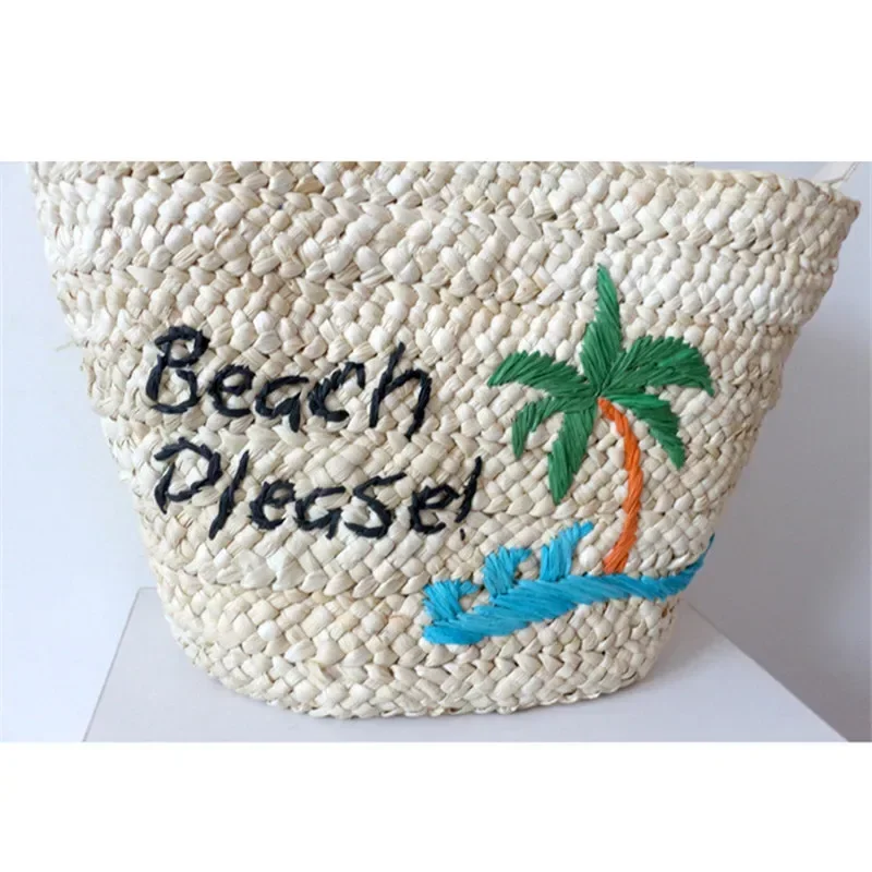 2022 New Coconut Tree Straw Bag Handmade Woven Rattan Tote Bag for Women Summer Large Capacity Beach Bohemia Bali Handbag Female